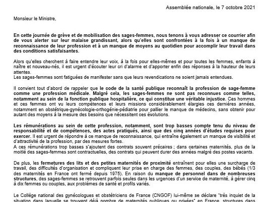 J’ai souhaité cosigner la lettre de mon collègue Fabien Di Filippo pour alerter le ministre des Solidarités et de la Santé sur le manque de moyens et de reconnaissance des sages-femmes